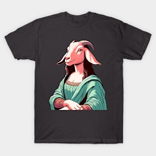 Mona Lisa - funny cartoon goat T-Shirt